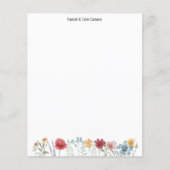 水色彩の鮮やか彩野草筆記用紙 チラシ (正面)