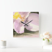 水色彩の鮮やか色クロッカスフラワーアート スクエア壁時計 (ホーム)