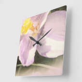 水色彩の鮮やか色クロッカスフラワーアート スクエア壁時計 (傾斜)