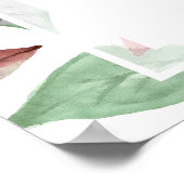 水色彩の鮮やか色バグンディ葉の葉結婚の ポスター (角)