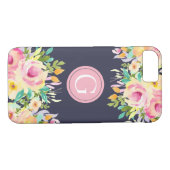 水色彩の鮮やか色フローラモノグラムiPhone 7ケース Case-Mate iPhoneケース (裏面(横))