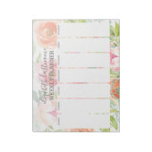 水色彩の鮮やか色フローラルパターンウィークリープランナー ノートパッド (回転)