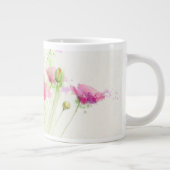 水色彩の鮮やか色ポピー3 ジャンボコーヒーマグカップ (右)