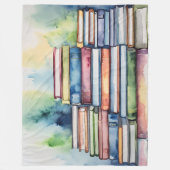 水色彩の鮮やか色本読集 フリースブランケット (正面)