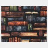 水色彩の鮮やか色本読集 フリースブランケット (正面(横))