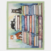 水色彩の鮮やか色本読集 フリースブランケット (正面)