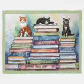 水色彩の鮮やか色本読集 フリースブランケット (正面(横))