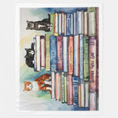 水色彩の鮮やか色本読集 フリースブランケット (正面)