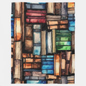 水色彩の鮮やか色本読集 フリースブランケット (正面)