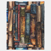 水色彩の鮮やか色本読集 フリースブランケット (正面)