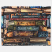 水色彩の鮮やか色本読集 フリースブランケット (正面(横))