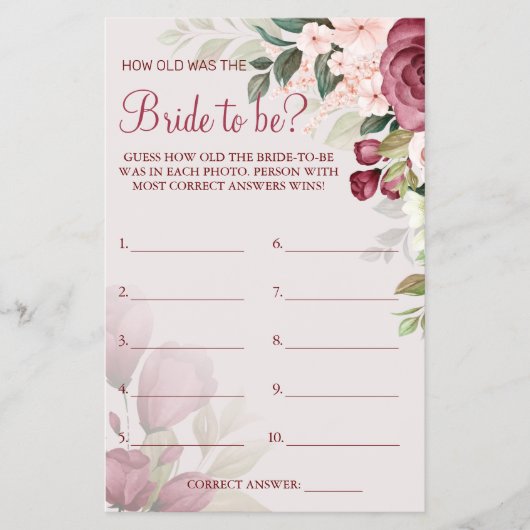 水色彼女のシャワーゲームカードは何歳だったかを推測 チラシ (正面)