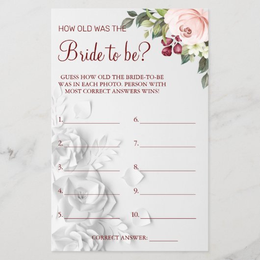 水色彼女のシャワーゲームカードは何歳だったかを推測 チラシ (正面)