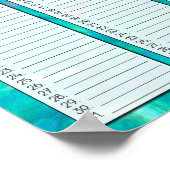 水色抽象永続誕生日カレンダー ポスター (角)