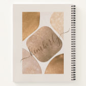 水色抽象芸術のキラキラ形状名 ノートブック (裏面)