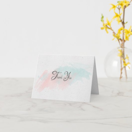 水色抽象芸術ノートカー感謝していド カード (黄色い花)