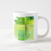 水色抽象芸術ハンド ジャンボコーヒーマグカップ (右)