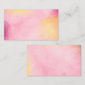 水色抽象芸術ピンク名刺テンプレート 名刺 (正面/裏面)