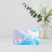 水色抽象芸術名刺テンプレート（青） 名刺 (スタンド正面)