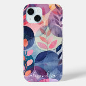 水色抽象芸術植物形名 Case-Mate iPhoneケース (裏面)