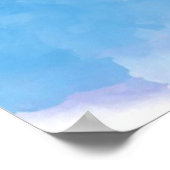 水色抽象芸術絵を描ー ポスター (角)