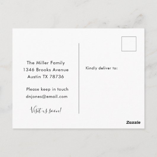 水色新しいネストのアドレス変更の移動 ポストカード (裏面)