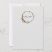 水色春の花は日付カードを保存 招待状 (裏面)