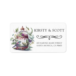 水色春フローラ鳥ケ結婚ージのアドレス ラベル