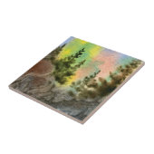 水色景観夜行性パインツリータイル タイル (側面)