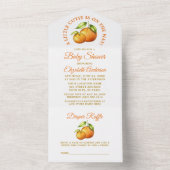 水色柑橘系オレンジ小さなかわいこちゃんシャワー オールインワン招待状 (内側)
