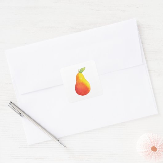 水色梨 スクエアシール (封筒)