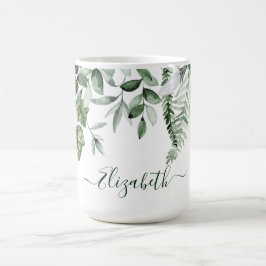 水色植物緑ツタセージシダ大 コーヒーマグカップ