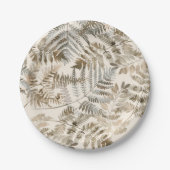 水色植物葉葉赤ちゃん ペーパープレート (正面)