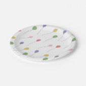 水色浮動パーティーバルーン白 ペーパープレート (アングル)