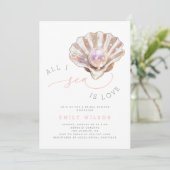 水色海すべて私の海は愛のブライダルシャワー 招待状 (スタンド正面)