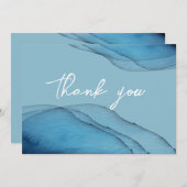 水色海ブルーアクアマリン サンキューカード (正面/裏面)