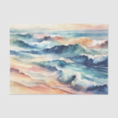 水色海ブルーウェーブコースタルデコップページ 薄葉紙 (正面)