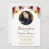 水色混合フローララウンドフレームキンセアニェラ 招待状 (正面)