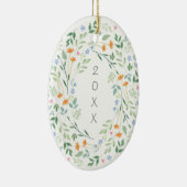 水色混合フローラ枠 セラミックオーナメント (右)
