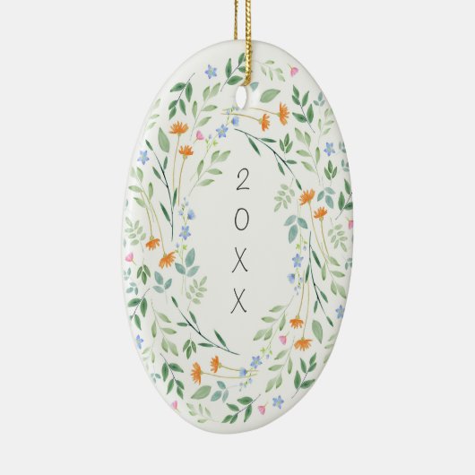 水色混合フローラ枠 セラミックオーナメント (右)