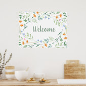 水色混合フローラ枠 ポスター (キッチン)