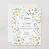 水色混合フローラ枠 招待状 (正面)