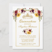 水色混合フローラ金ゴールドキンセアニェラ写真 招待状 (正面)