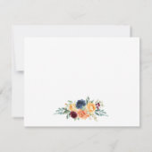 水色混合フローラ金ゴールド パーソナライズされた ノートカード (裏面)