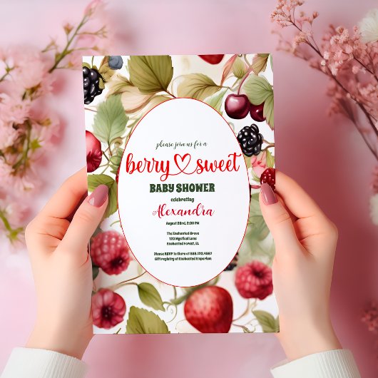 水色混合ベリー夏の赤ちゃんシャワー 招待状