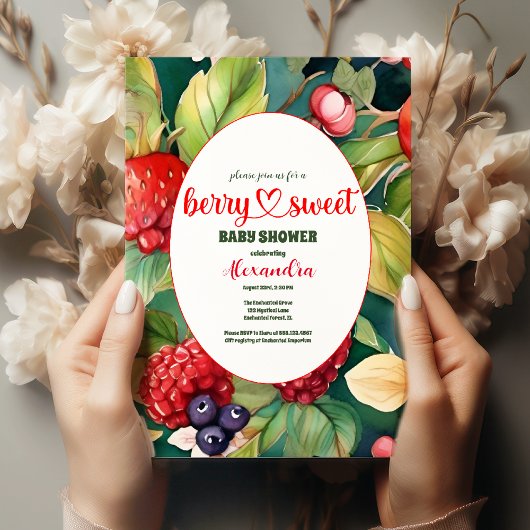 水色混合ベリー夏の赤ちゃんシャワー 招待状