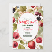 水色混合ベリー夏の赤ちゃんシャワー 招待状 (正面)