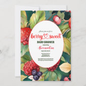 水色混合ベリー夏の赤ちゃんシャワー 招待状 (正面)