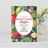 水色混合ベリー夏の赤ちゃんシャワー 招待状 (スタンド正面)
