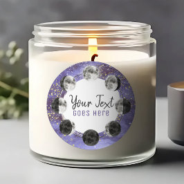 水色満月の月輪夜空エネルギー ラウンドシール